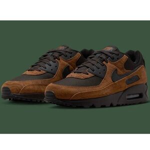Nike Air Max 90 Premium Light British Tan Velvet Brown IQ0283-281 Men Size 13